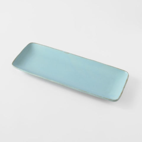 Premium 29cm Soda Blue Glaze Ceramic Sashimi Plate Dishwasher Microwave Safe