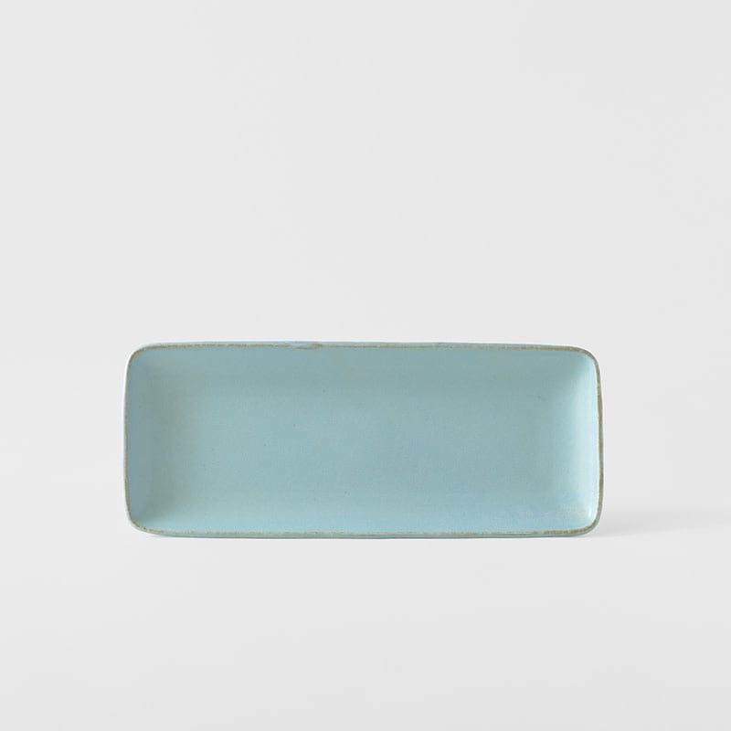 Premium 29cm Soda Blue Glaze Ceramic Sashimi Plate Dishwasher Microwave Safe