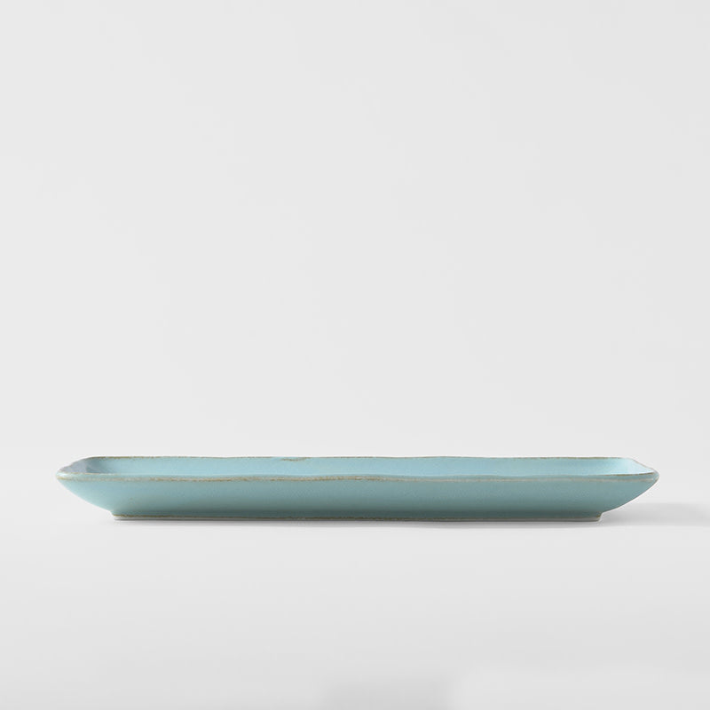 Premium 29cm Soda Blue Glaze Ceramic Sashimi Plate Dishwasher Microwave Safe