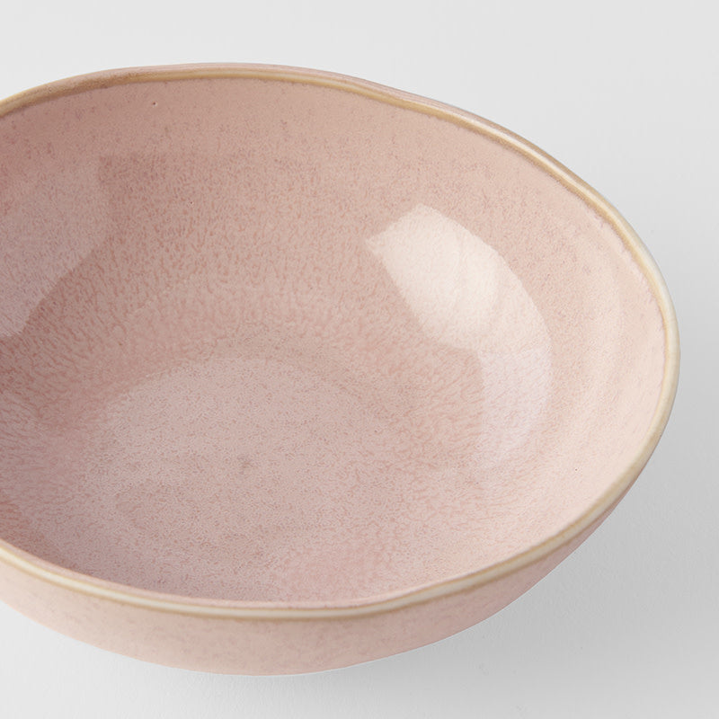 Premium 14cm Sakura Pink Glaze Oval Ceramic Bowl 200ml Dishwasher Microwave Safe