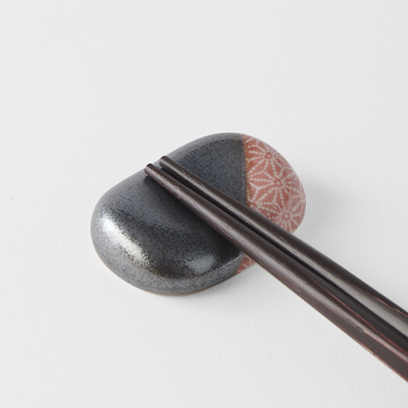 Premium Pebble Black Orange Ceramic Chopstick Rest Dishwasher Microwave Safe