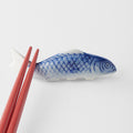Blue Fish White Glaze Chopstick Rest Dishwasher Microwave Safe Tableware