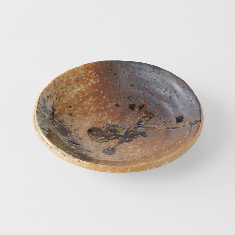 Premium Ceramic Saucer – Brown Wabi Sabi Glaze 13.5cm
