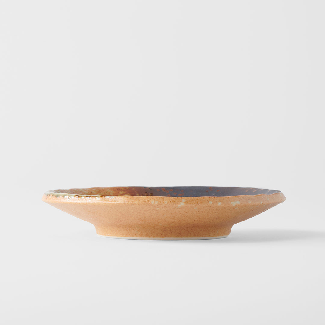 Premium Ceramic Saucer – Brown Wabi Sabi Glaze 13.5cm