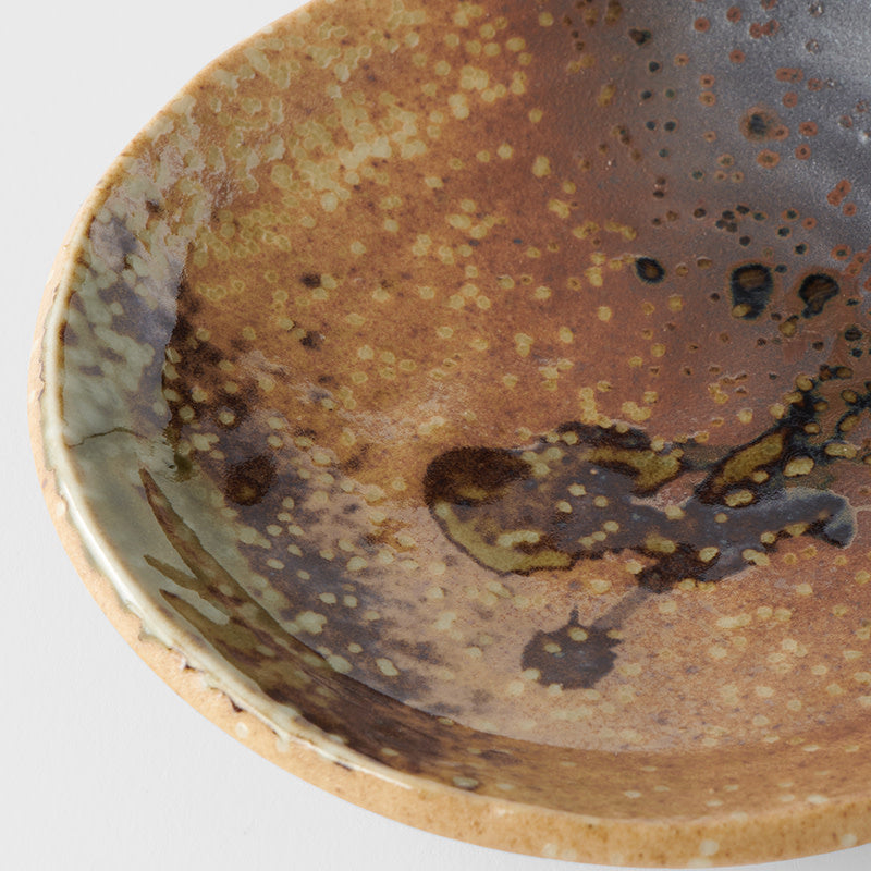 Premium Ceramic Saucer – Brown Wabi Sabi Glaze 13.5cm