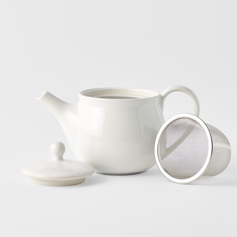 Teapot 400ml Matte White Glaze - SuperSaverAU - view 1