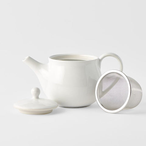 Teapot 400ml Matte White Glaze - SuperSaverAU - view 1