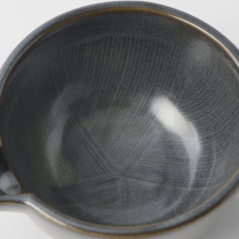 Mist Glaze 120ml Ceramic Pourer Silver Sauce Jug Dishwasher Microwave Safe