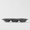 Black Glaze Edamame Triple Pod Dish 200ml Dishwasher Microwave Safe
