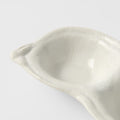 Matte White Glaze Ceramic Edamame Triple Pod Dish 200ml Dishwasher Microwave Safe
