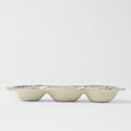 Blue and White Glaze Edamame Triple Pod Dish 200ml Dishwasher Microwave Safe