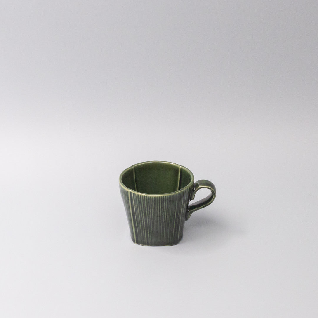 Premium 180ml Reeded Oribe Glaze Ceramic Mug Dishwasher Microwave Safe
