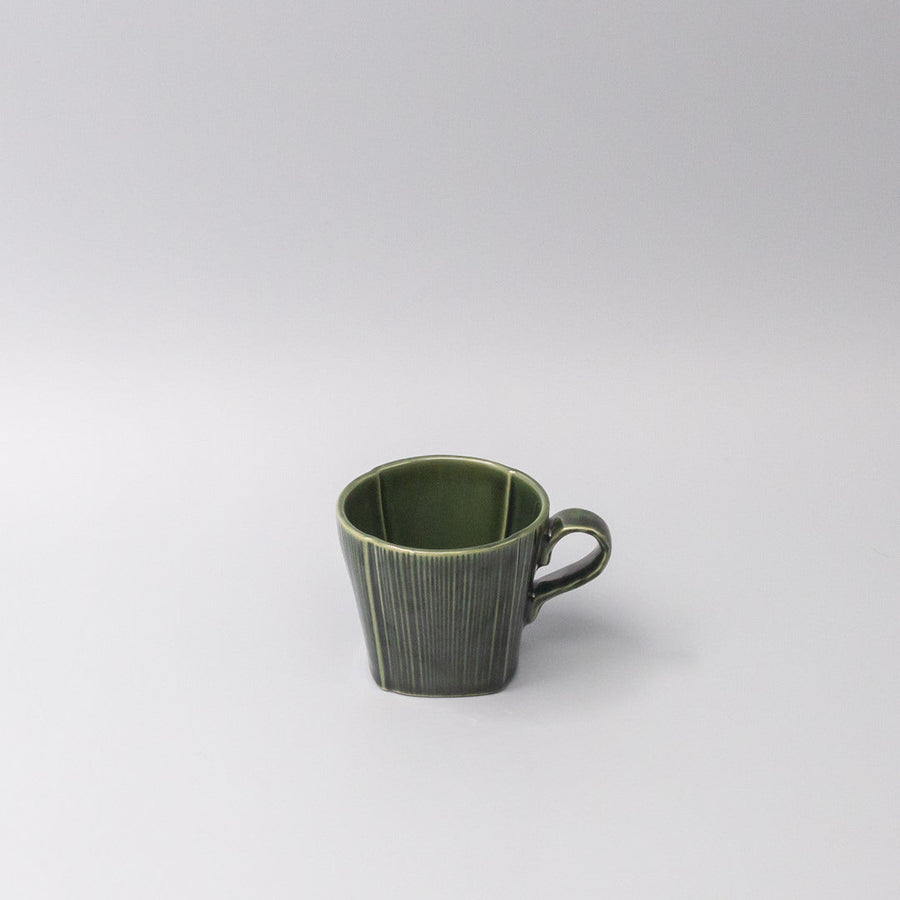 Premium 180ml Reeded Oribe Glaze Ceramic Mug Dishwasher Microwave Safe