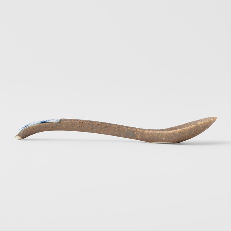 Premium Indigo Asanoha Small Bisque Ceramic Spoon Dishwasher Microwave Safe