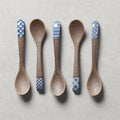 Premium Small Spoon – Bisque Indigo Checkerboard