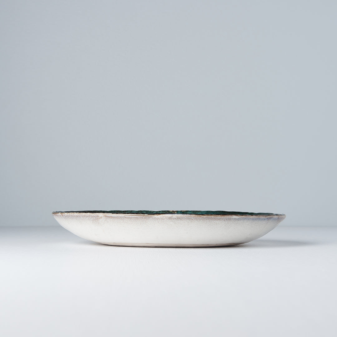 Premium 24x20cm Sky Blue Glaze Oval Ceramic Plate Japanese Tableware