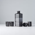 Premium Ceramic Sake Set – Gunmetal Black Glaze 5 Piece