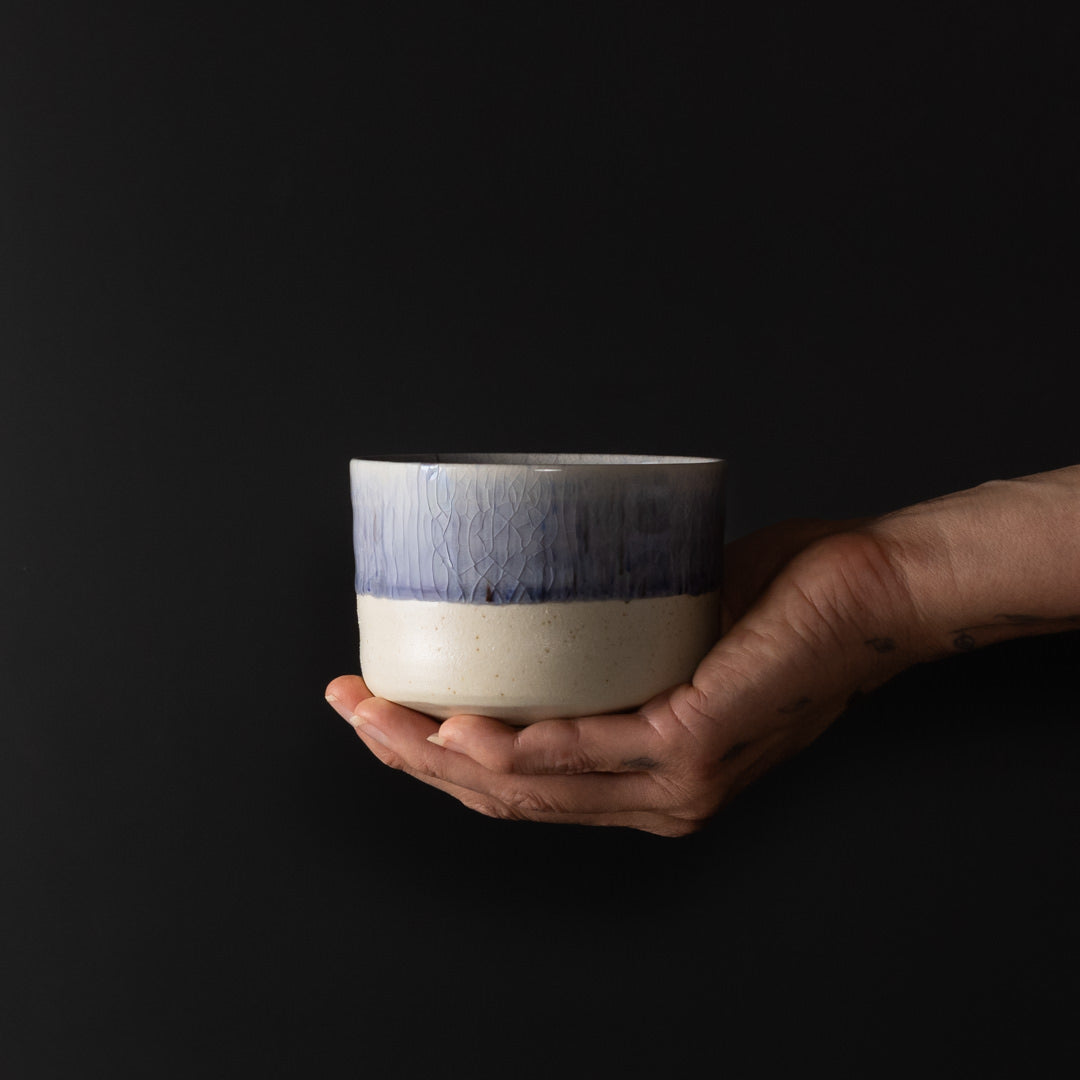 Premium 10cm Winter Drift Ceramic Matcha Tea Bowl 400ml Dishwasher Microwave Safe