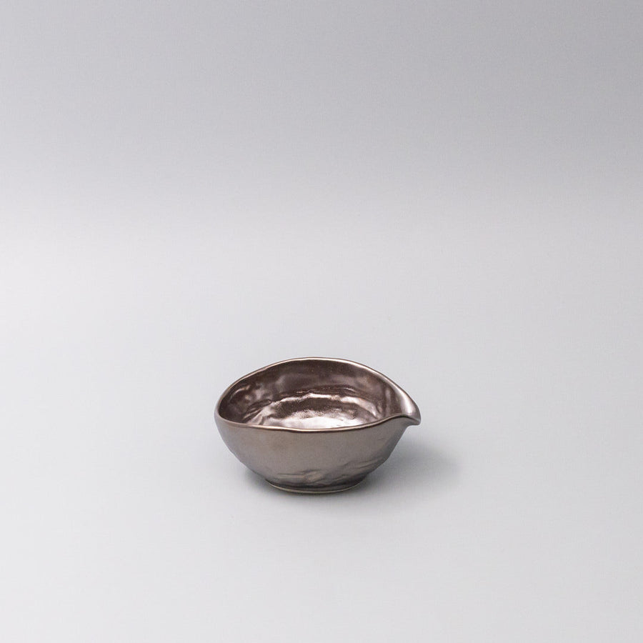 Metallic Lustre Glaze 140ml Ceramic Pourer Silver Sauce Jug Dishwasher Safe