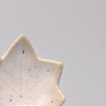 Premium Ceramic Maple Leaf Sauce Dish – White Ivory Fleck 6cm, 6ml