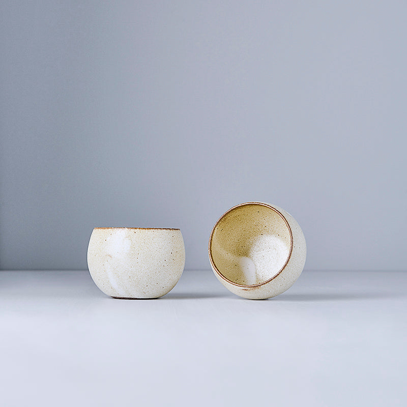 Premium Ceramic Round Cup – Beige Oatmeal Glaze 180ml
