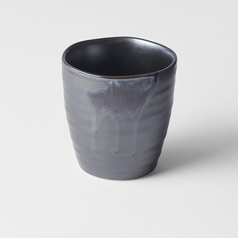 Premium Sushi Mug – Metallic Black Drip Glaze 325ml