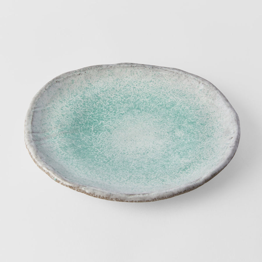Premium Oval Plate – Turquoise Aqua Splash Glaze 25cm