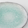 Premium Oval Plate – Turquoise Aqua Splash Glaze 25cm