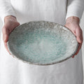 Premium Oval Plate – Turquoise Aqua Splash Glaze 25cm