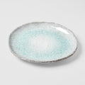 Premium Oval Plate – Turquoise Aqua Splash Glaze 30cm