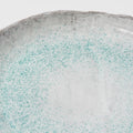Premium Oval Plate – Turquoise Aqua Splash Glaze 30cm