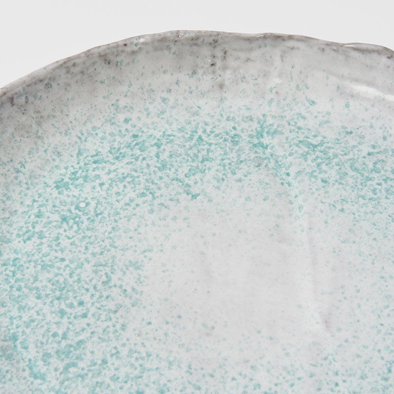 Premium Oval Plate – Turquoise Aqua Splash Glaze 30cm