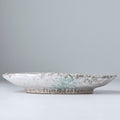 Premium Ceramic Oval Plate – Blue Aqua Splash Glaze 24 x 17cm