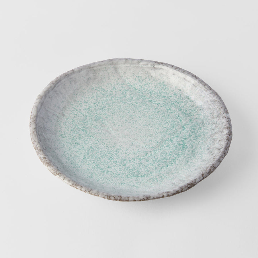 Premium Serving Plate – Turquoise Aqua Splash Glaze 27cm