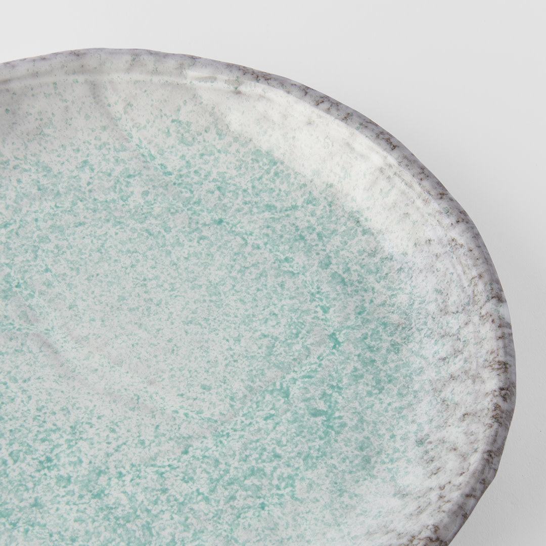 Premium Serving Plate – Turquoise Aqua Splash Glaze 27cm