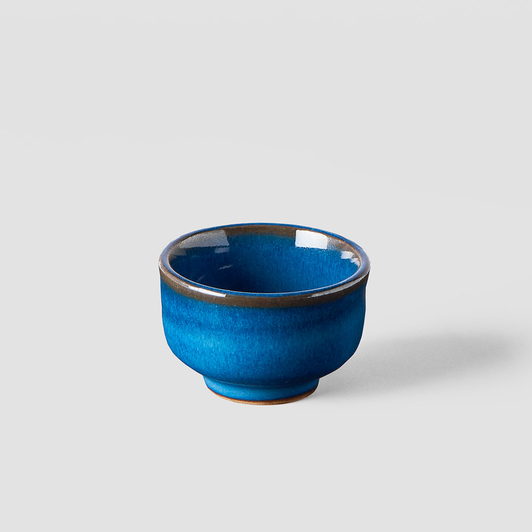 Premium 35ml Gura Kiln Blue Glaze Ceramic Sake Cup Dishwasher Safe