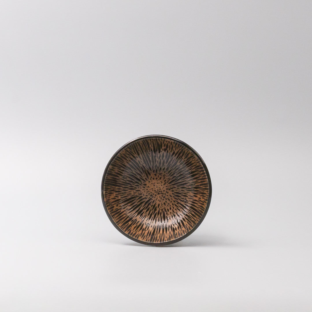 Premium Tapas Bowl – Bronze Converging Line Glaze 13cm