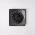 Premium Square Plate – Black Pearl Glaze 16cm