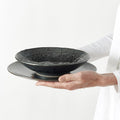 Premium 25.5cm Black Pearl Glaze Ceramic Dinner Plate Dishwasher Microwave Safe