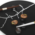 Premium Pebble Brown Green Splash Ceramic Chopstick Rest Dishwasher Microwave Safe