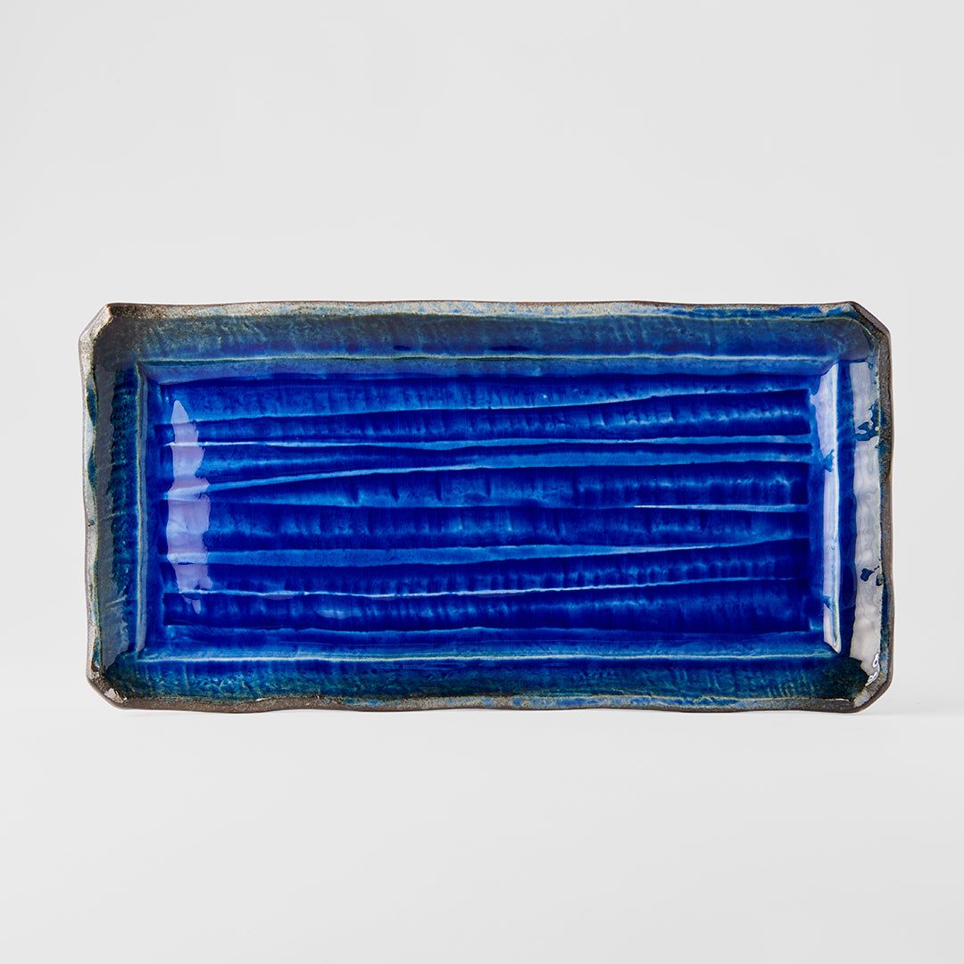 Platter Rectangular 43cm Cobalt Blue Glaze - SuperSaverAU - view 1