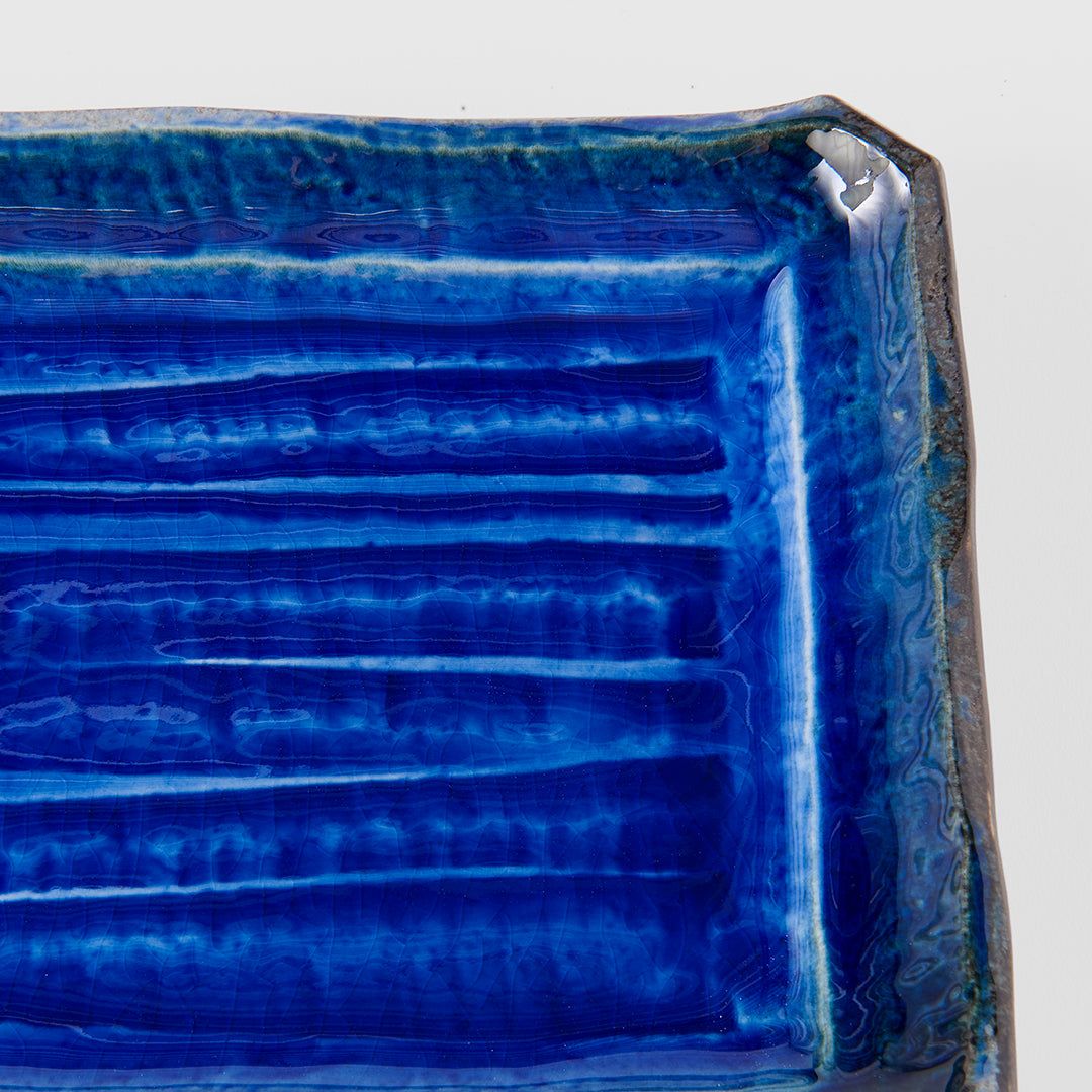 Platter Rectangular 43cm Cobalt Blue Glaze - SuperSaverAU - view 2