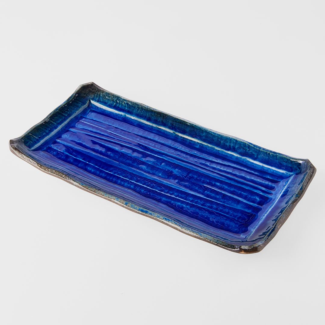 Platter Rectangular 43cm Cobalt Blue Glaze - SuperSaverAU - view 3
