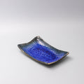 Premium Swept Side Sushi Plate with Cobalt Dark Edge - 26cm