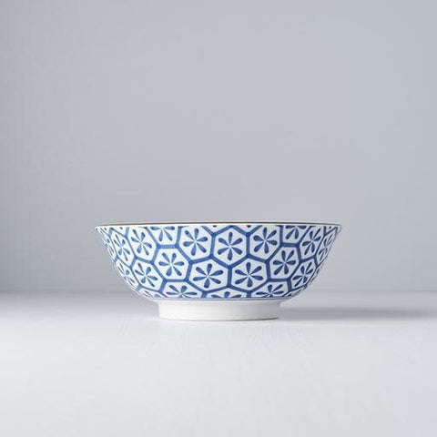 Premium Bowl – Blue Indigo Ikat Hexagon Flower Design 19cm, 750ml