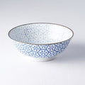 Premium Bowl – Blue Indigo Ikat Hexagon Flower Design 19cm, 750ml
