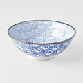 Petal Crest 19cm Ceramic Bowl 750ml Blue Dishwasher Microwave Safe