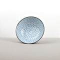 Premium Ceramic Bowl – Blue Indigo Ikat Herringbone Design 19cm, 750ml