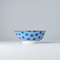 Premium 19cm Indigo Ikat Starburst Ceramic Bowl 750ml Dishwasher Microwave Safe