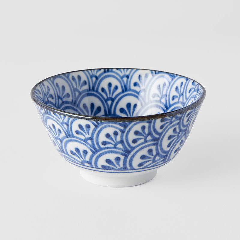 Premium Bowl – Blue Petal Crest Pattern Design 13cm, 300ml